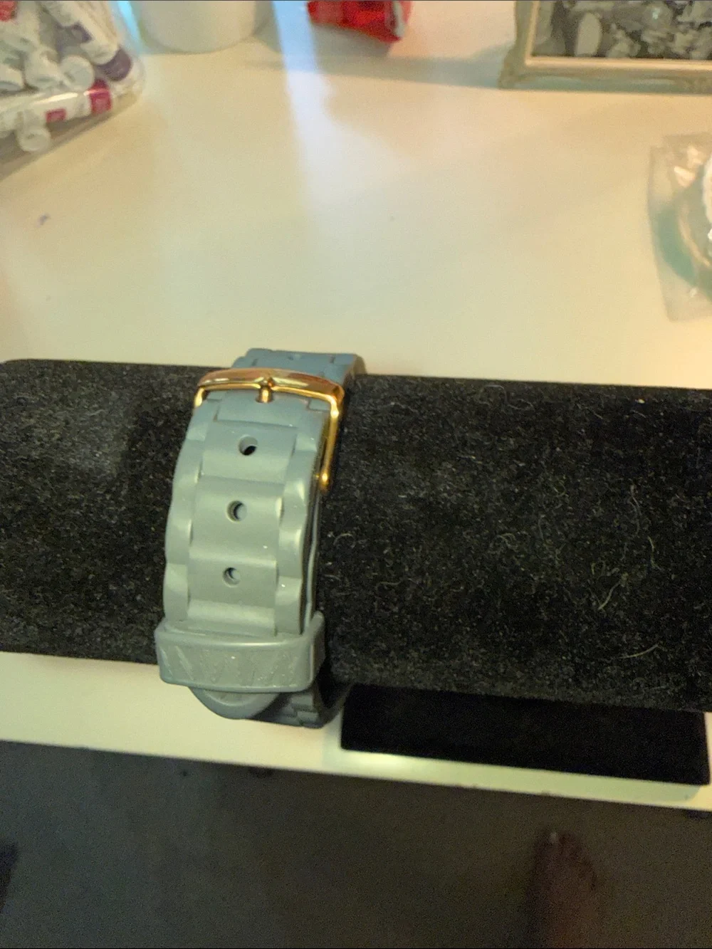 Michele Gold and Light Gray Chronograph Watch